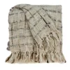 Blankets & Throws-Kirkland's Home Gray Primitive Squares Handloomed Throw Blanket Gray/Tan/White