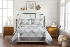 Quilts-Kirkland's Home Gray Reine-Marie King 3-Pc. Quilt Set Gray/Yellow/White