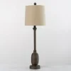 Buffet Lamps-Kirkland's Home Gray Resin Base Buffet Lamp Ivory