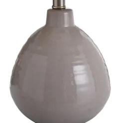 Table Lamps-Kirkland's Home Gray Ribbed Ceramic Table Lamp Ivory