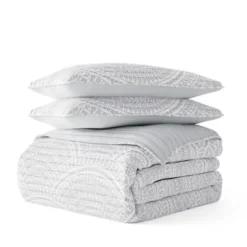 Quilts-Kirkland's Home Gray Scalloped Reversible 3-Pc. King Quilt Set Gray/White
