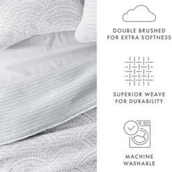 Quilts-Kirkland's Home Gray Scalloped Reversible 3-Pc. King Quilt Set Gray/White