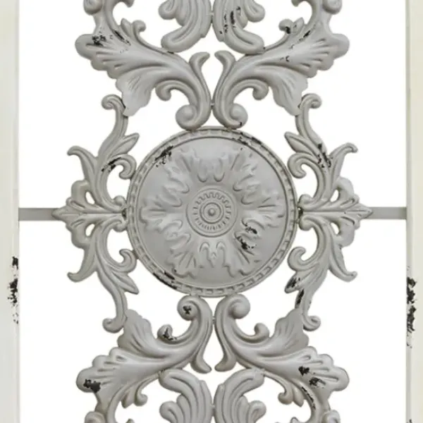 Wall Plaques-Kirkland's Home Gray Scroll Panel Plaque White/Gray