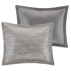 Comforters-Kirkland's Home Gray Seersucker 7-Pc. King Comforter Set Gray/White