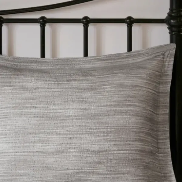 Comforters-Kirkland's Home Gray Seersucker 7-Pc. King Comforter Set Gray/White
