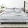 Duvets-Kirkland's Home Gray Soft Striped 3-Pc. King Duvet Cover Set Gray/White