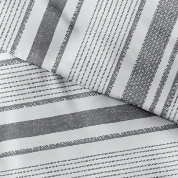 Duvets-Kirkland's Home Gray Soft Striped 3-Pc. King Duvet Cover Set Gray/White
