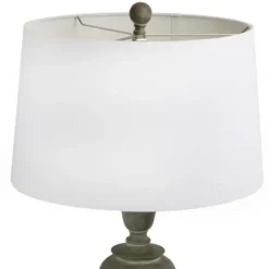 Table Lamps-Kirkland's Home Gray Spindle Body Table Lamps, Set Of 2 White
