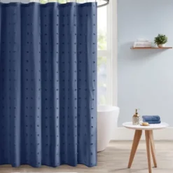 Shower Curtains-Kirkland's Home Gray Square Trim Cotton Shower Curtain White/Gray