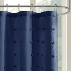 Shower Curtains-Kirkland's Home Gray Square Trim Cotton Shower Curtain White/Gray