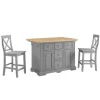 Kitchen Islands & Bar Carts-Kirkland's Home Gray Storage Cabinet 3-Pc. Kitchen Island Set