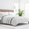 Quilts-Kirkland's Home Gray Striped Reversible 2-Pc. Twin Quilt Set Gray/White