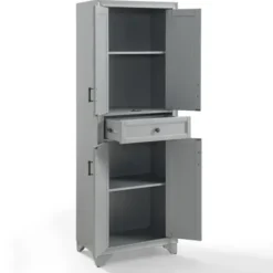 Cabinets & Sideboards-Kirkland's Home Gray Tara Pantry Cabinet
