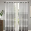 Curtains & Drapes-Kirkland's Home Gray Teardrop Leaves Curtain Panel Set, 95 In. White/Gray