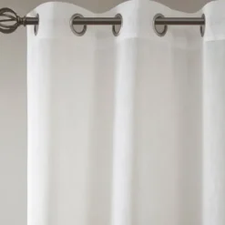 Curtains & Drapes-Kirkland's Home Gray Teardrop Leaves Curtain Panel Set, 95 In. White/Gray