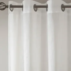Curtains & Drapes-Kirkland's Home Gray Teardrop Leaves Curtain Panel Set, 95 In. White/Gray