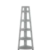 Bookshelves-Kirkland's Home Gray 5-Tier Corner Ladder Bookshelf