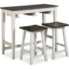 Dining Tables-Kirkland's Home Gray Top Wood With Rack 3-Pc. Dining Set