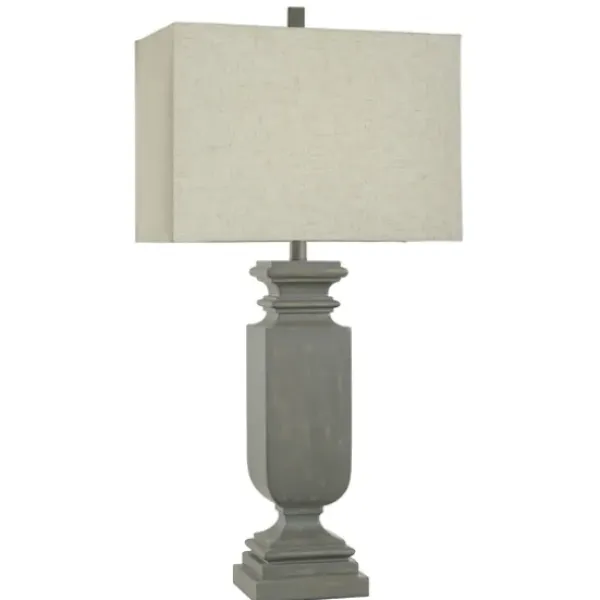Table Lamps-Kirkland's Home Gray Traditional Rectangular Table Lamp Gray/Tan