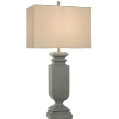 Table Lamps-Kirkland's Home Gray Traditional Rectangular Table Lamp Gray/Tan