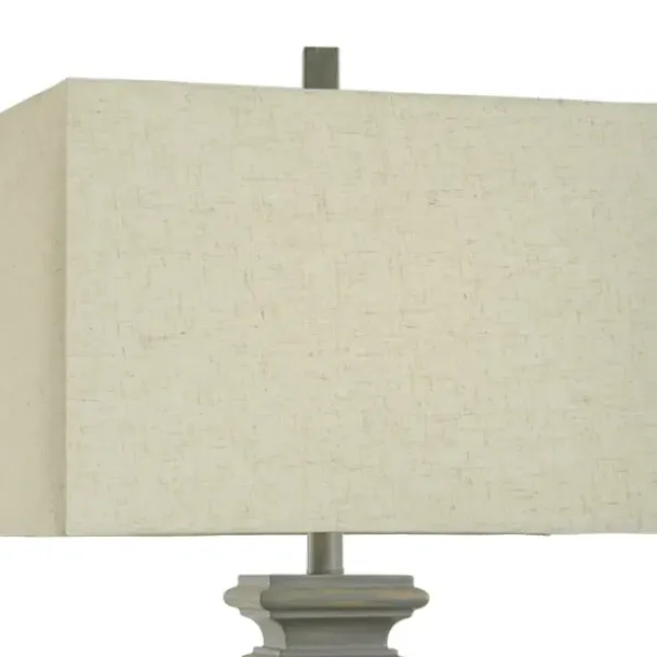 Table Lamps-Kirkland's Home Gray Traditional Rectangular Table Lamp Gray/Tan