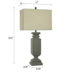 Table Lamps-Kirkland's Home Gray Traditional Rectangular Table Lamp Gray/Tan