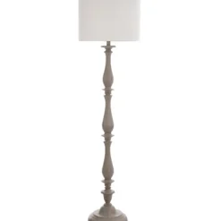 Floor Lamps-Kirkland's Home Gray Traditional Spindle Floor Lamp White