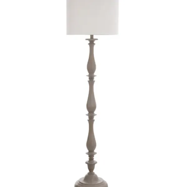 Floor Lamps-Kirkland's Home Gray Traditional Spindle Floor Lamp White