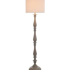 Floor Lamps-Kirkland's Home Gray Traditional Spindle Floor Lamp White