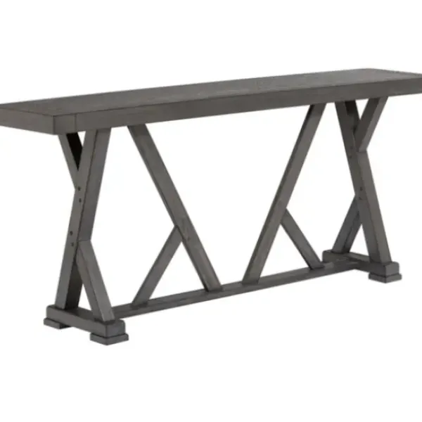 Dining Tables-Kirkland's Home Gray Trestle Base Wooden Counter Table