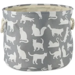 Baskets & Boxes-Kirkland's Home Gray Two-Tone Rope Cat Ear Basket Gray/White