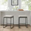 Bar Stools & Counter Height Stools-Kirkland's Home Gray Velvet Cube 2-Pc. Counter Stool Set White