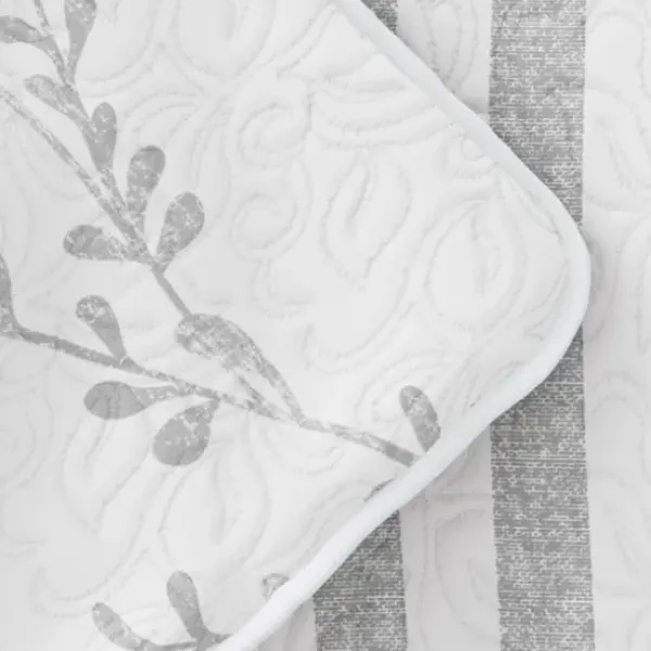 Quilts-Kirkland's Home Gray Vines Reversible 3-Pc. Queen Quilt Set Gray/White