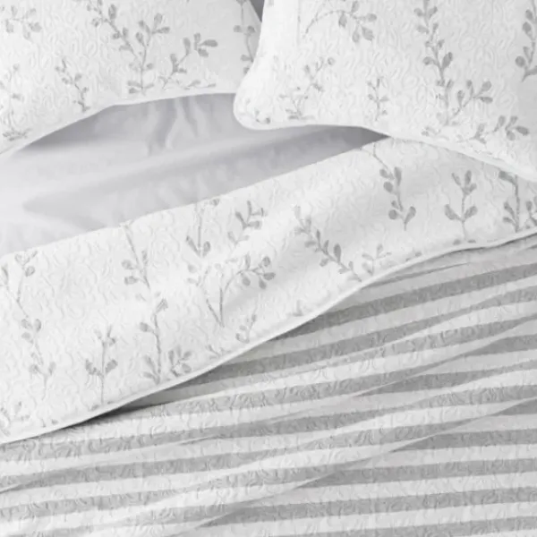 Quilts-Kirkland's Home Gray Vines Reversible 2-Pc. Twin Quilt Set Gray/White