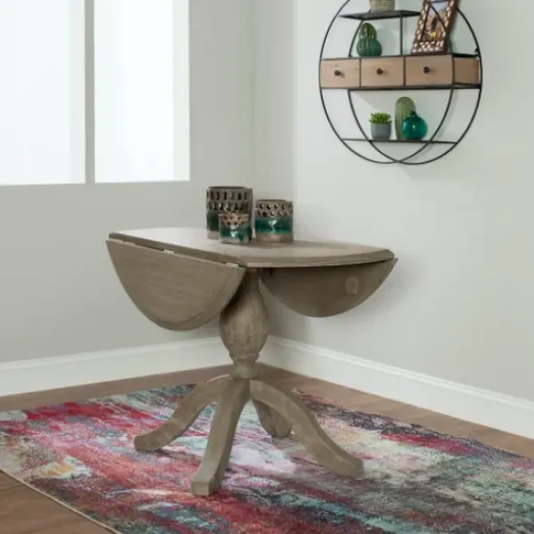 Dining Tables-Kirkland's Home Gray Wash Drop Leaf Dining Table