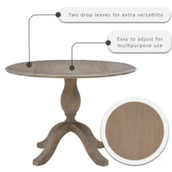 Dining Tables-Kirkland's Home Gray Wash Drop Leaf Dining Table