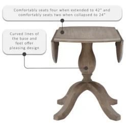 Dining Tables-Kirkland's Home Gray Wash Drop Leaf Dining Table