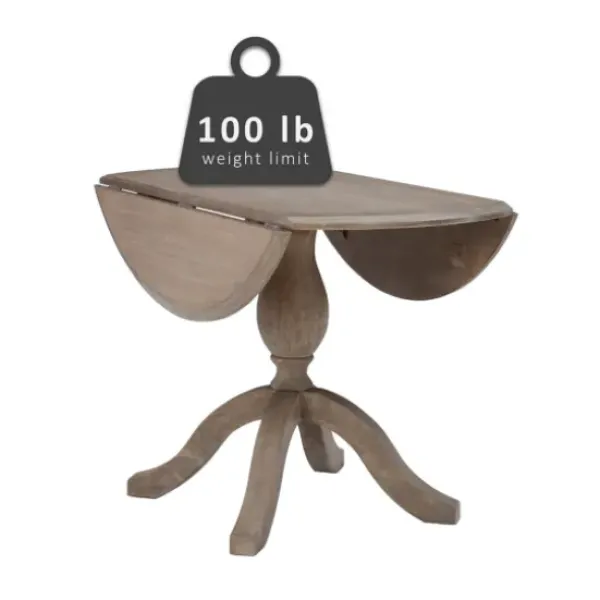 Dining Tables-Kirkland's Home Gray Wash Drop Leaf Dining Table