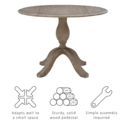 Dining Tables-Kirkland's Home Gray Wash Drop Leaf Dining Table