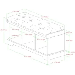 Benches & Ottomans-Kirkland's Home Gray Wash Entryway Bench And Storage Bins Tan