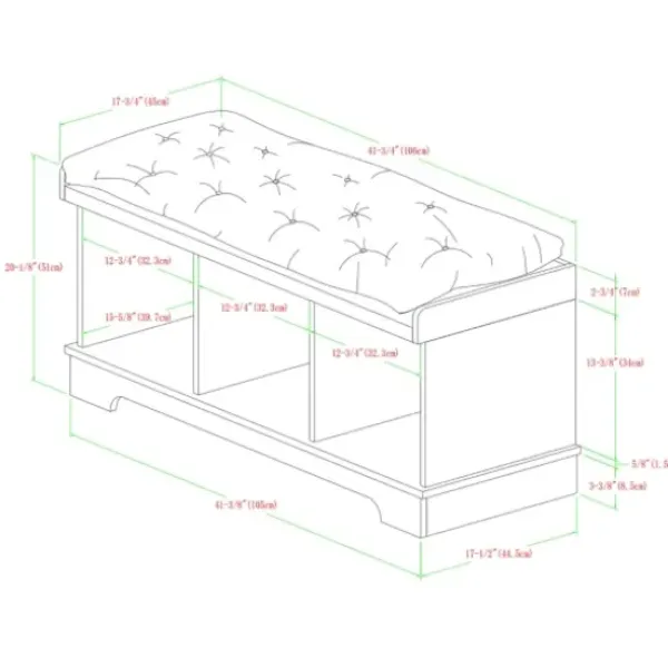 Benches & Ottomans-Kirkland's Home Gray Wash Entryway Bench And Storage Bins Tan