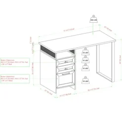 Office Furniture-Kirkland's Home Gray Wash Wood And Mesh 3-Drawer Desk