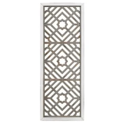 Wall Plaques-Kirkland's Home Gray Washed Wood & White Frame Cut Out Wall Plaque Gray/White