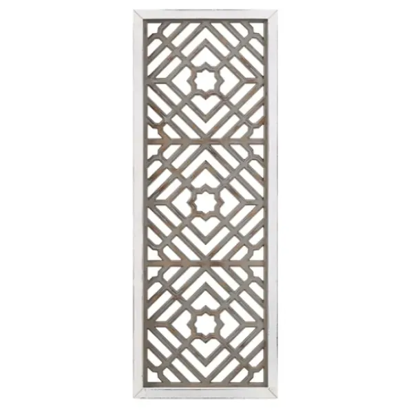 Wall Plaques-Kirkland's Home Gray Washed Wood & White Frame Cut Out Wall Plaque Gray/White
