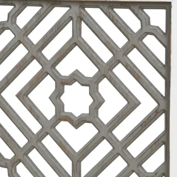 Wall Plaques-Kirkland's Home Gray Washed Wood & White Frame Cut Out Wall Plaque Gray/White