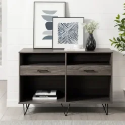 Console Tables-Kirkland's Home Gray Weathered Farmhouse Table Console
