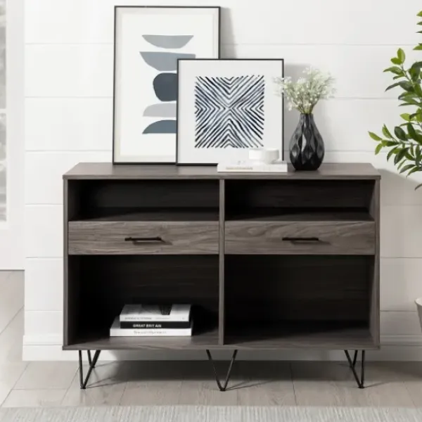 Console Tables-Kirkland's Home Gray Weathered Farmhouse Table Console