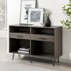 Console Tables-Kirkland's Home Gray Weathered Farmhouse Table Console
