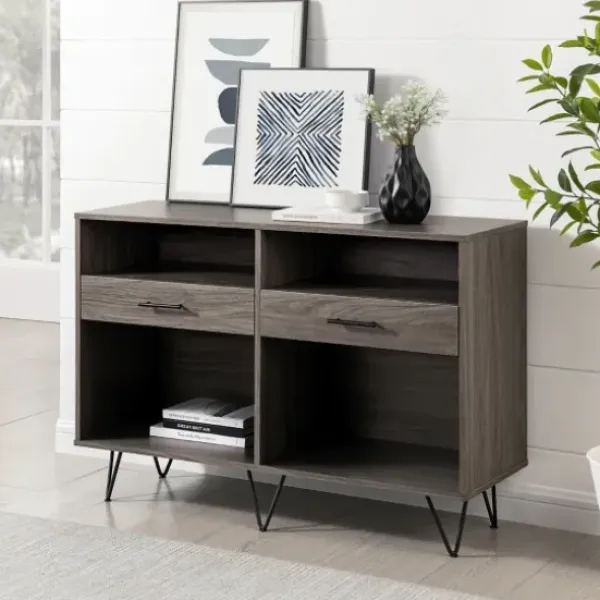 Console Tables-Kirkland's Home Gray Weathered Farmhouse Table Console
