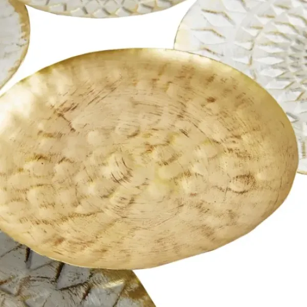 Wall Plaques-Kirkland's Home Gray White Metal Connected Circle Wall Plaque Gold